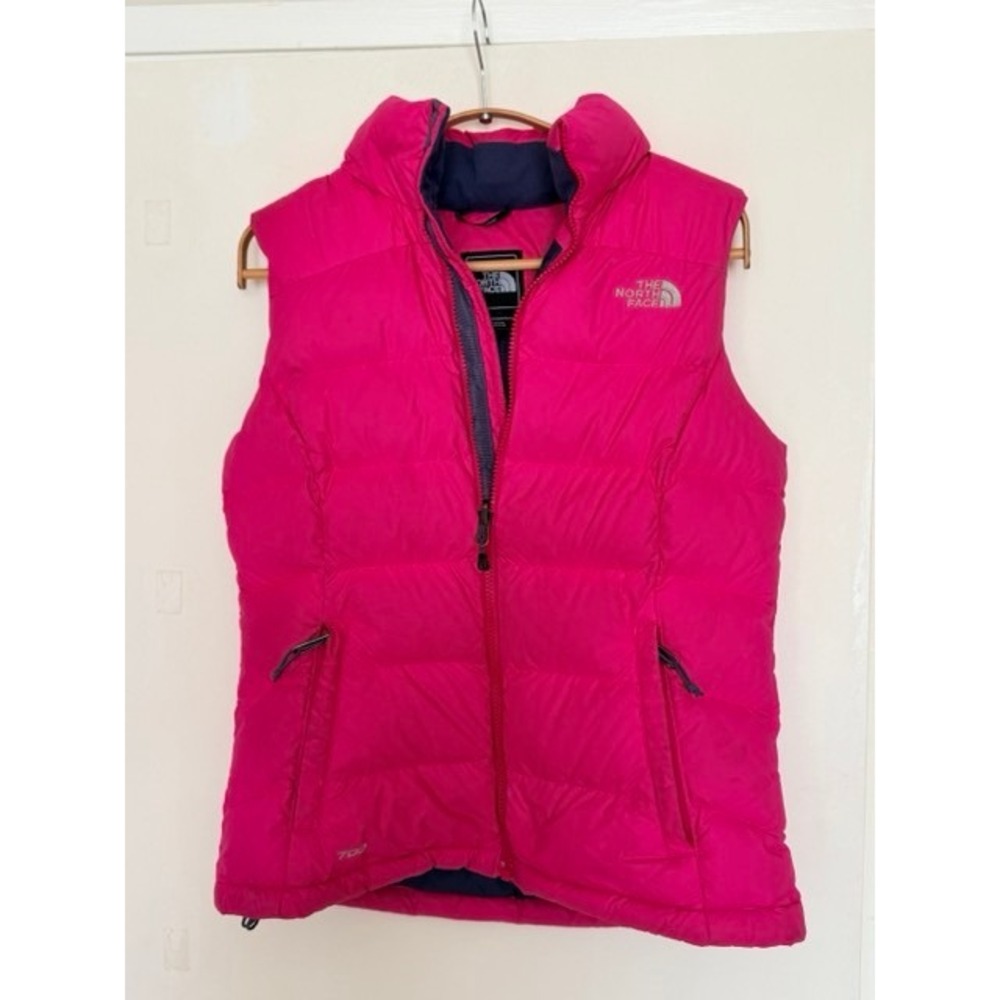 The North Face Hot Pink Nuptse 700 Down Puffer Vest Y2K Gorpcore Womens Small